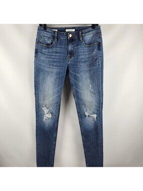 Vigoss Women Jagger Skinny Distressed Blue Jeans Size 29 (29x30)